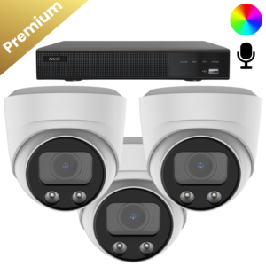 3x Sony Dome Premium Full Color 4K Überwachungskamera – Weiß: Drei weiße Sony Dome Premium Full Color 4K Überwachungskameras, für kristallklare Aufnahmen in 8MP 4K und hervorragende Audioqualität dank des eingebauten Mikrofons. Ein perfektes Set für Ihr Zuhause oder Ihr Unternehmen.