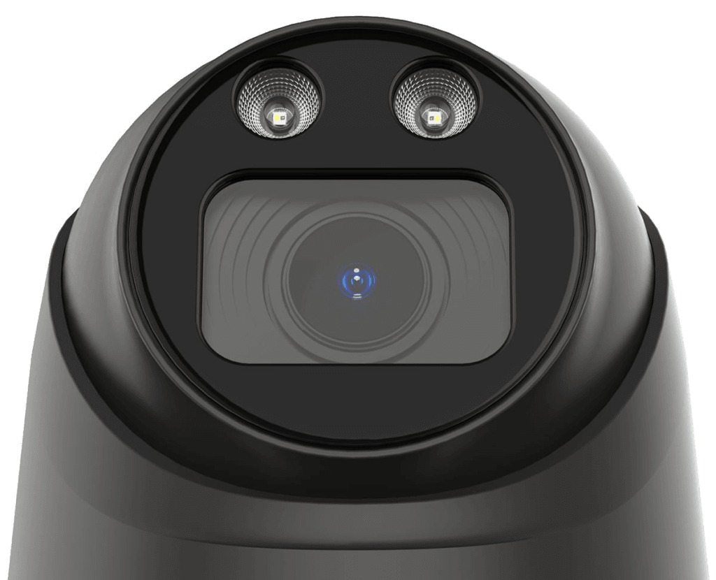 Hochwertige schwarze Dome Premium Überwachungskamera mit 8 Megapixel Auflösung und Dual Light Technologie für detailreiche Farbaufnahmen bei allen Lichtverhältnissen.