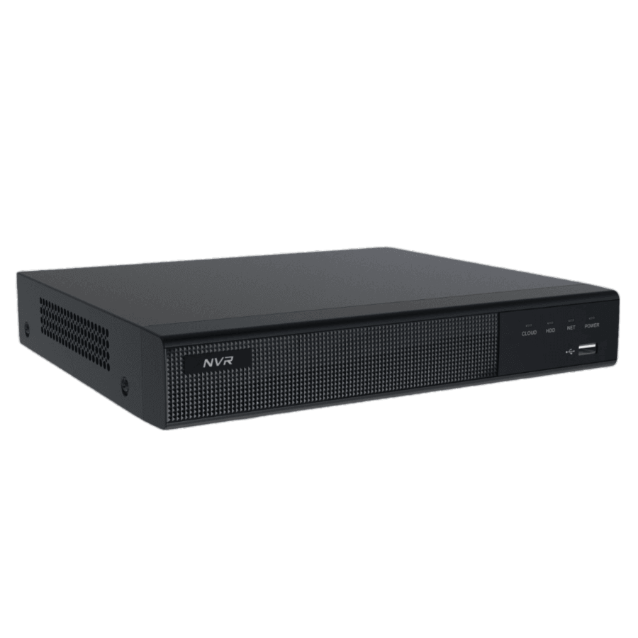 Der 4-Kanal- und der 8-Kanal-Rekorder. Beide Rekorder haben das gleiche äußere Erscheinungsbild. Der 4-Kanal-Rekorder wird jedoch mit 1 TB geliefert und der 8-Kanal-Rekorder mit 2 TB Speicher. Bei beiden Rekordern kann der Speicher erweitert werden. Der Rekorder verfügt über 4 oder 8 PoE-Ausgänge, an die Sie Ihre Überwachungskameras von Deutschland Sicherheitssysteme anschließen können.